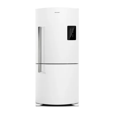 Foto frontal da geladeira Brastemp BRE85A · 127 V ou 220 V, acabamento Branco