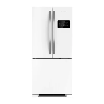 Foto frontal da geladeira Brastemp BRO85A · 127 V ou 220 V, acabamento Branco