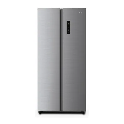 Foto frontal da geladeira HQ HQ-480SBSFFK · 127 V ou 220 V
