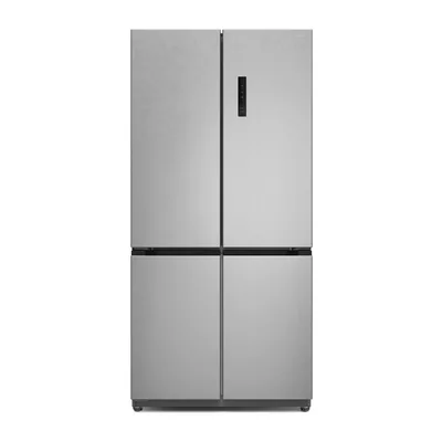 Foto frontal da geladeira Invita i-RF-MD-522 (XX inox / PT black) · 220 V, acabamento Inox antifingerprint