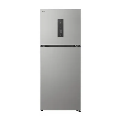 Foto frontal da geladeira LG GB-B472PFSF, acabamento Inox Look