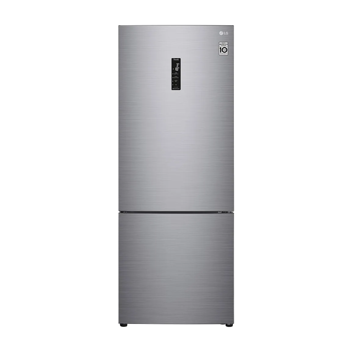Foto frontal da geladeira LG GC-B569NLL, acabamento Inox Look