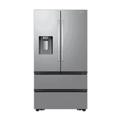 Foto frontal da geladeira Samsung RF26CG7400SR · 127 V ou 220 V