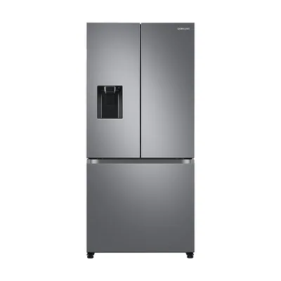 Foto frontal da geladeira Samsung RF49A5202S9 · 127 V ou 220 V