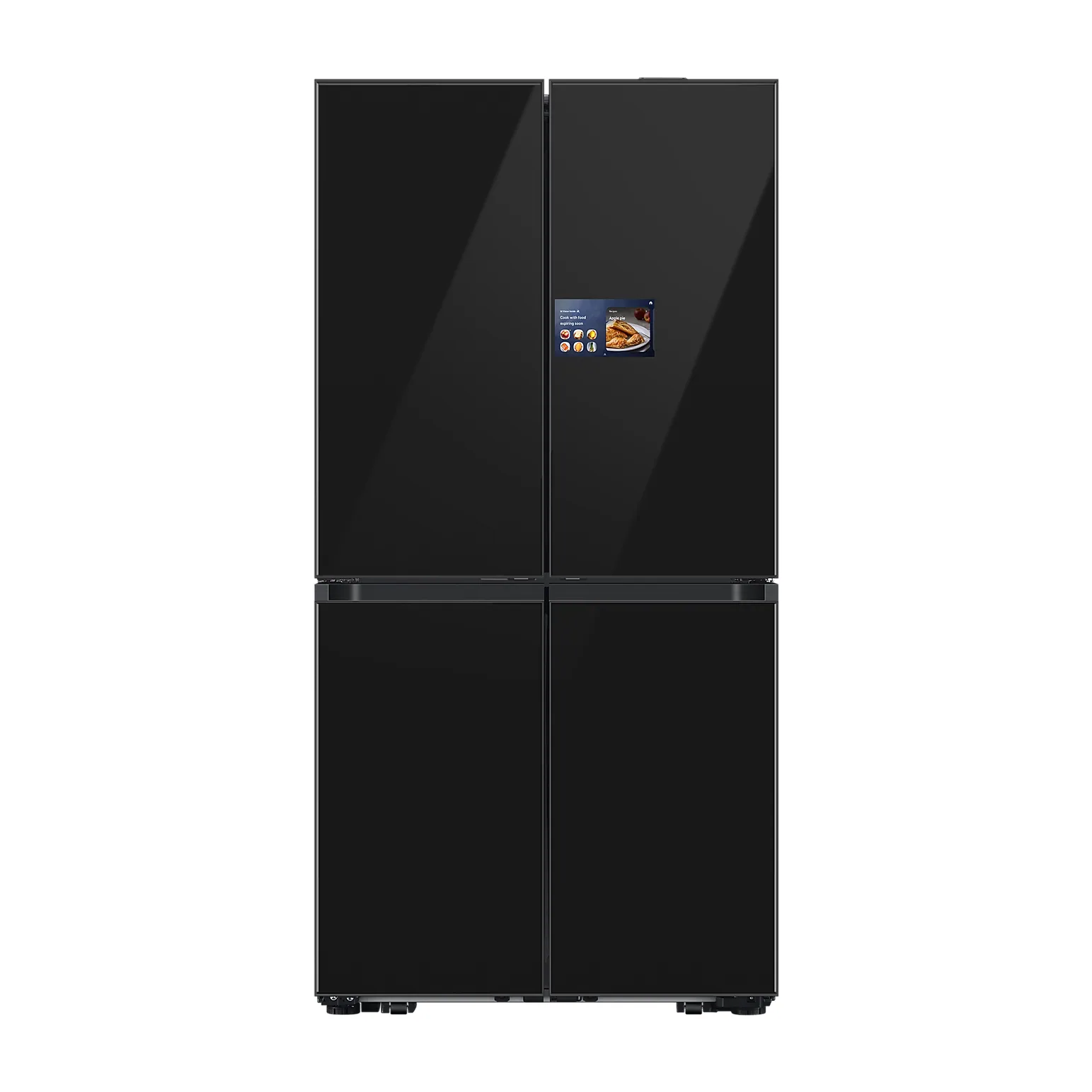 Foto frontal da geladeira Samsung RM90F66C1, acabamento Glam Deep Charcoal