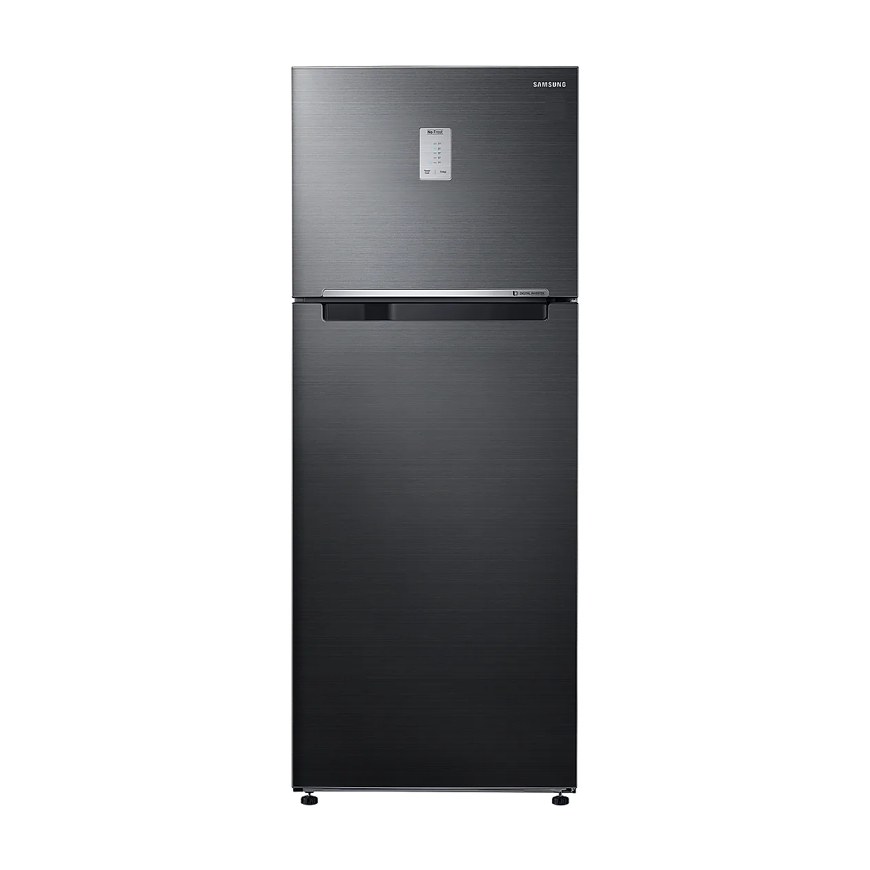 Foto frontal da geladeira Samsung RT43K6A4J, acabamento Black