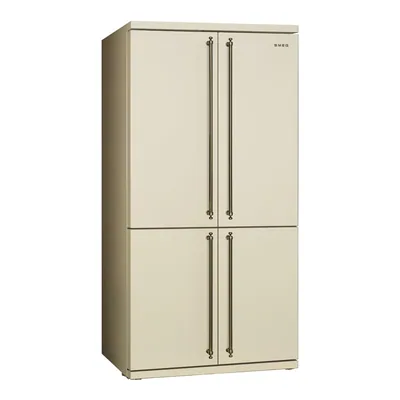 Foto frontal da geladeira Smeg FQ60C · 220 V, acabamento Creme